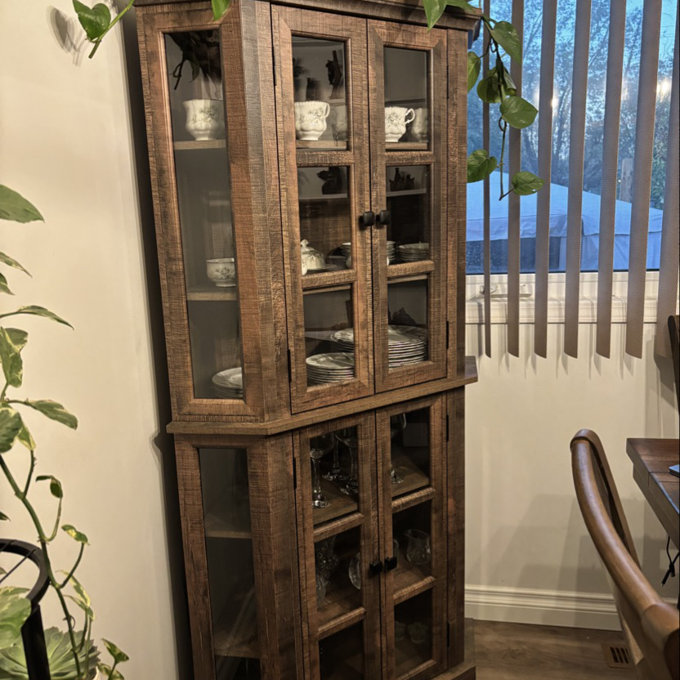 Millwood Pines Retro Hexagon Corner Dining Cabinet & Reviews | Wayfair